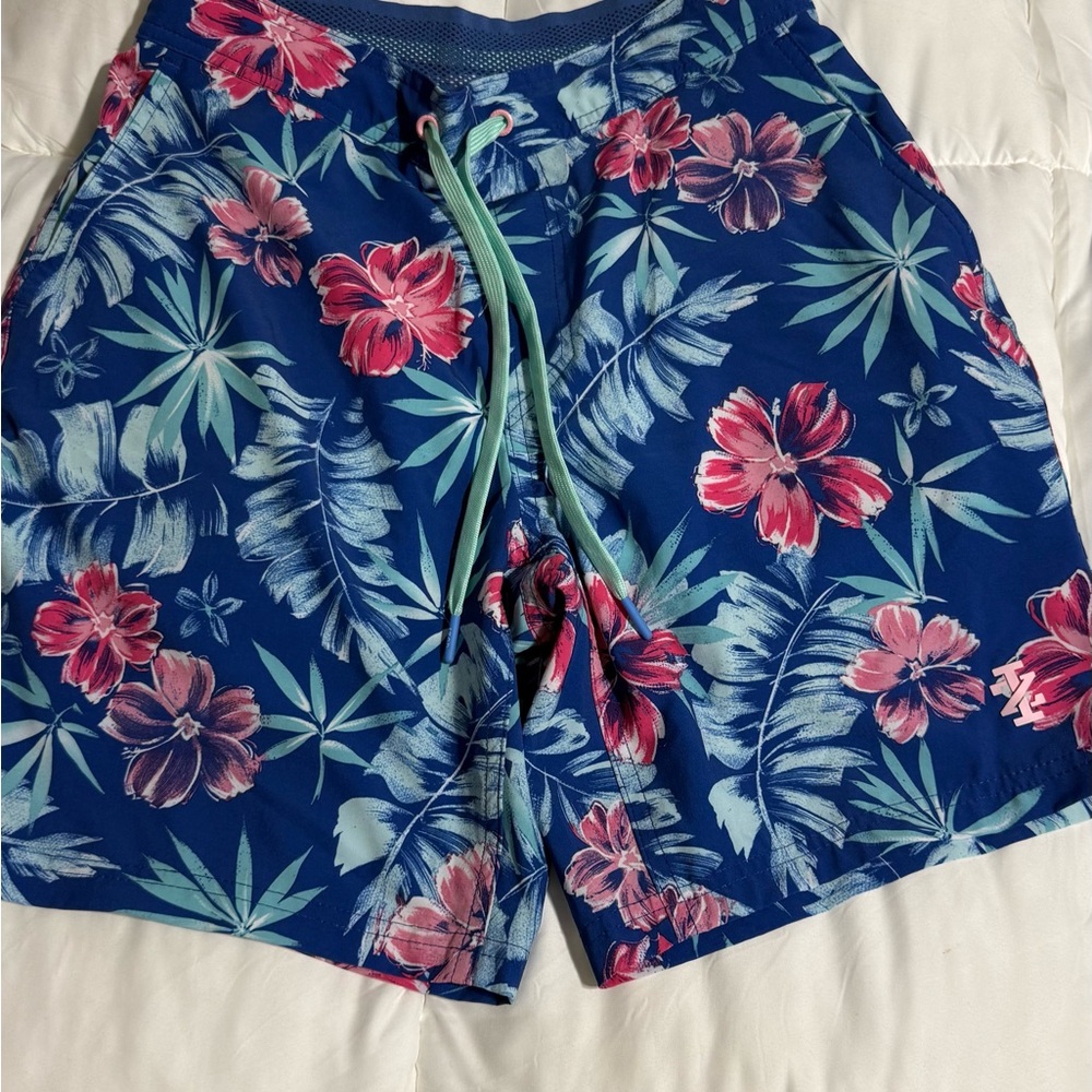 Izod Floral Blue Swim Shorts